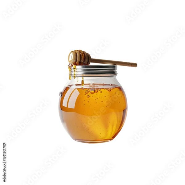 Obraz Honey jar with dipper