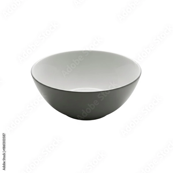 Obraz Empty light gray bowl on Transparent Background