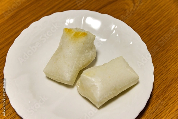 Obraz こんがりと軽く焼色のついた2つの切り餅