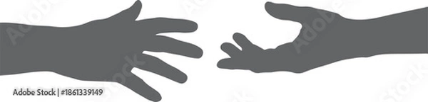 Obraz man hand silhouette