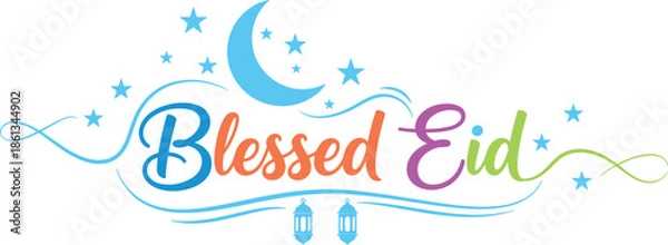 Obraz Eid Mubarak Calligraphy Vector Lettering