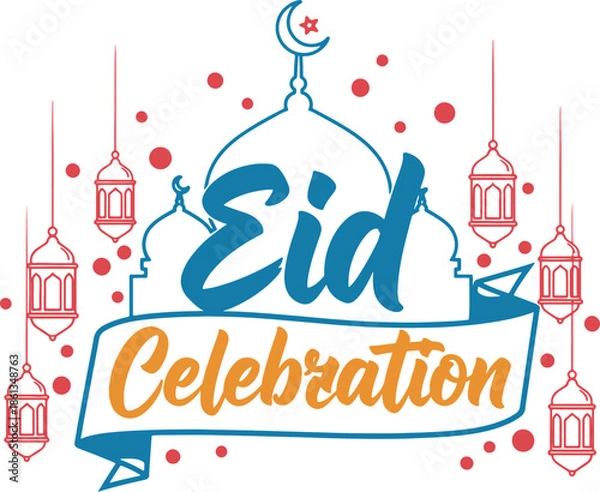 Obraz Eid Mubarak Calligraphy Vector Lettering
