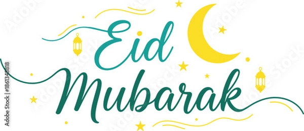 Obraz Eid Mubarak Calligraphy Vector Lettering