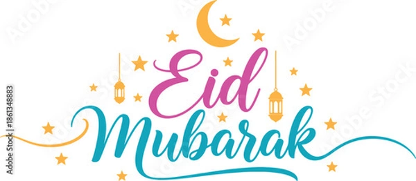 Obraz Eid Mubarak Calligraphy Vector Lettering