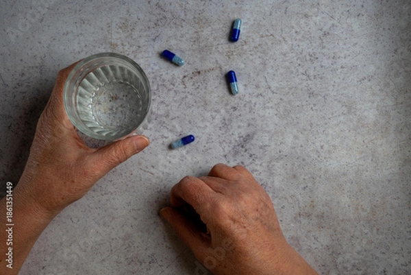 Obraz Senior Daily Medication Flat Lay