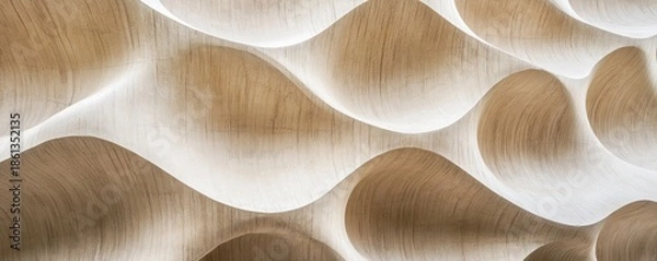 Obraz Abstract wood wall texture, interior design, wavy pattern, modern architecture