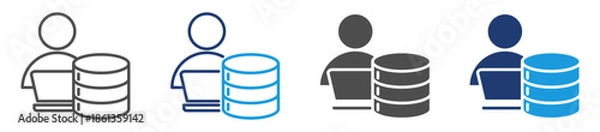 Fototapeta database administrator icon sheet multiple style