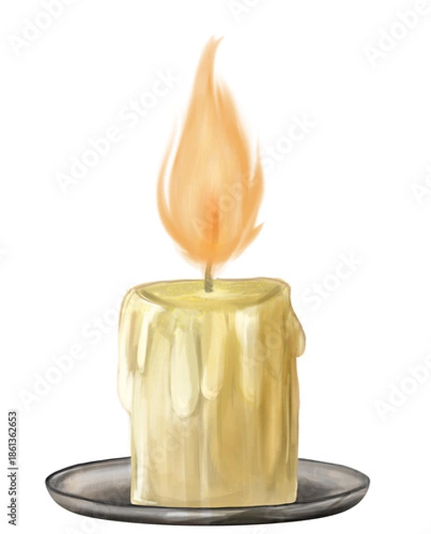 Obraz 手書きのファンタジー風ロウソクのイラスト素材