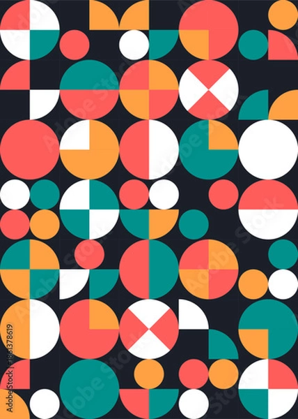 Obraz Abstract Geometric Seamless Pattern With Colorful Circles
