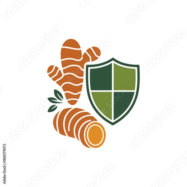 Fototapeta Ginger Root With Protection Shield