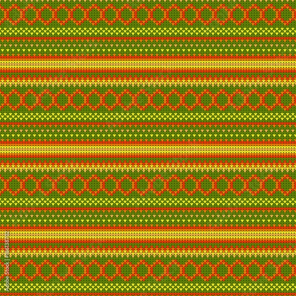 Obraz knitted sweater winter patternNorwegian