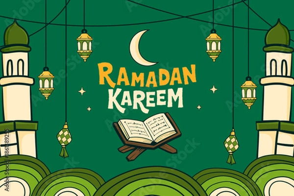 Obraz Ramadan kareem hand drawn style