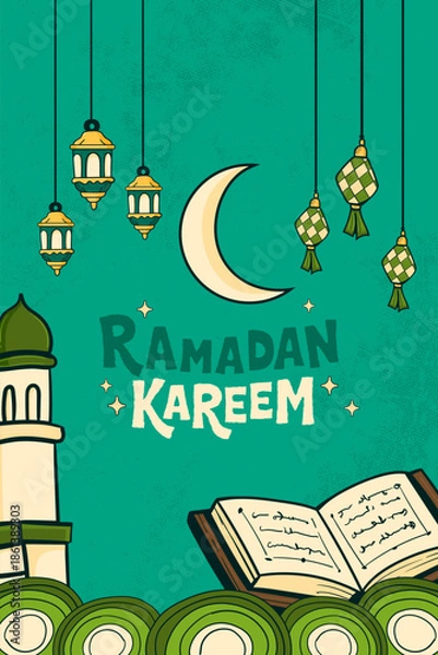 Obraz Ramadan kareem hand drawn style