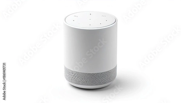 Obraz Smart Speaker on White Background - Modern Audio Technology.