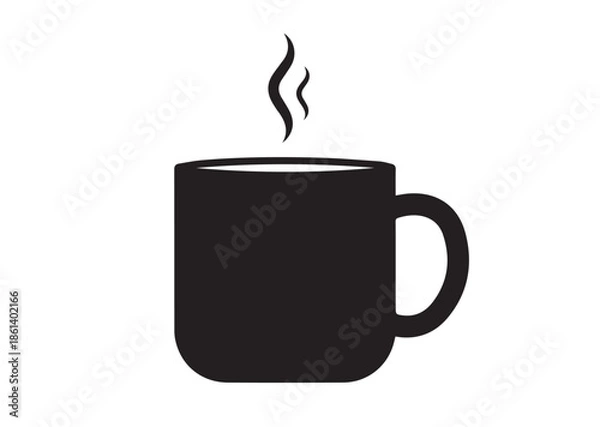 Obraz Coffee mug icon, Coffee mug silhouette vector