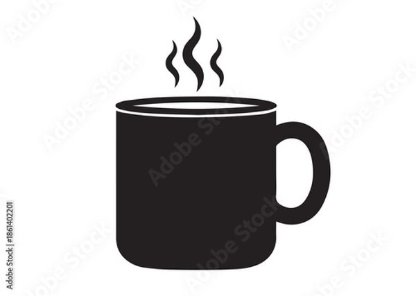 Obraz Coffee mug icon, Coffee mug silhouette vector
