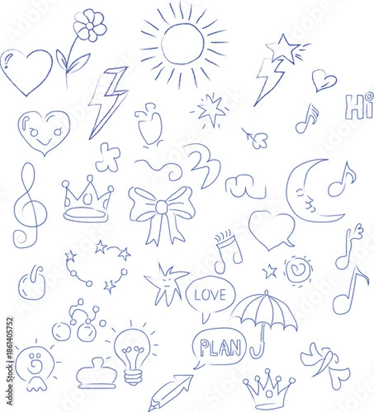 Fototapeta seamless pattern with doodle elements