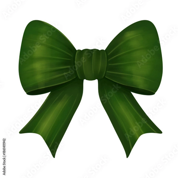 Obraz green ribbon bow