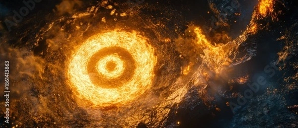 Obraz Fiery vortex swirling flames abstract background design