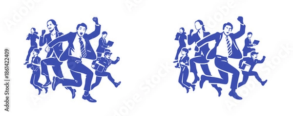 Obraz Energetic Business Team Running Forward