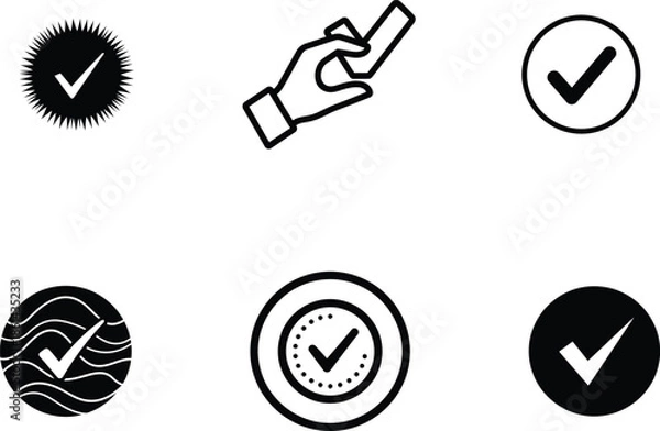 Fototapeta checkmarks on white background