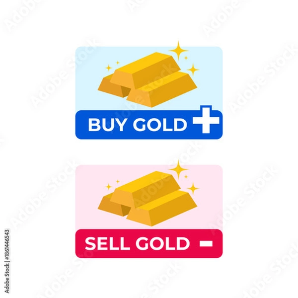 Obraz Buy sell gold label icon web button design vector