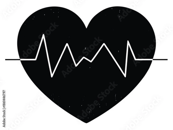 Obraz heart beatart vector on white background
