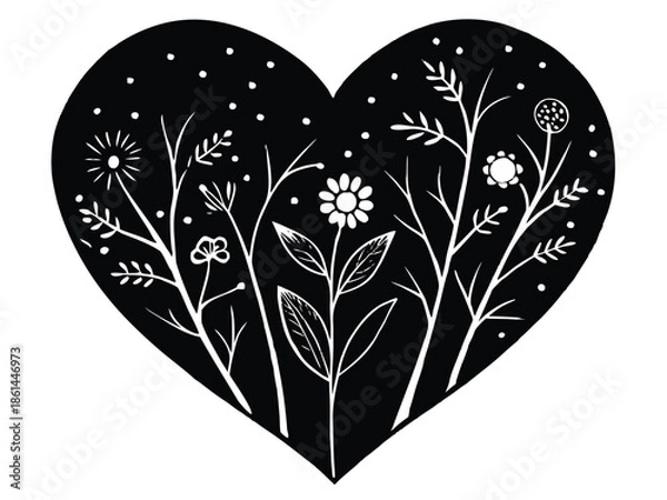 Obraz heart garden vector on white background