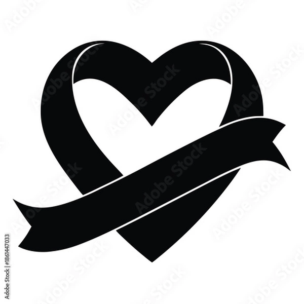 Obraz heart ribbon vector on white background