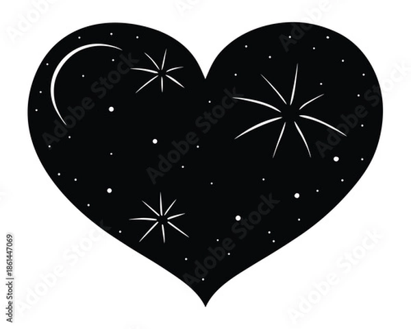Obraz heart sparkle vector on white background