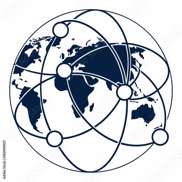 Obraz Minimal Global Network Inspired Abstract Orb Logo