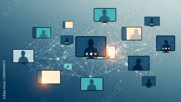 Obraz abstract technology background. GENERATIVE AI