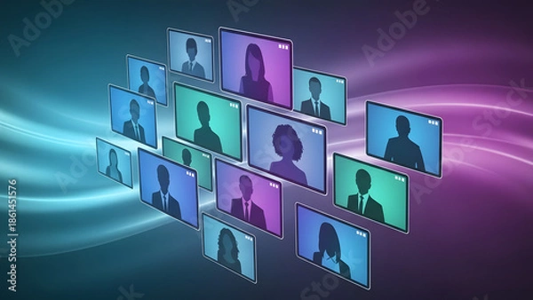 Obraz 3d cubes with words. GENERATIVE AI