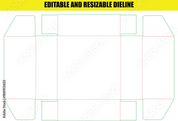 Obraz Editable and Resizable Dieline Template for Custom Folding Box Packaging