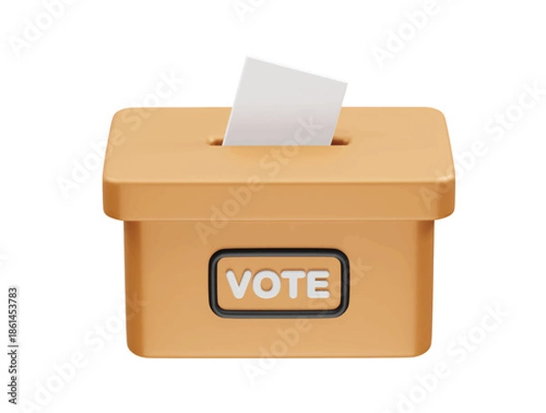 Obraz Ballot box icon 3d render illustration 