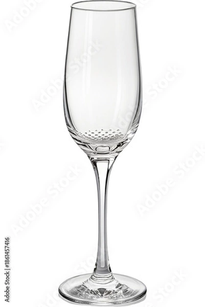 Obraz Elegant empty wine glass on black background