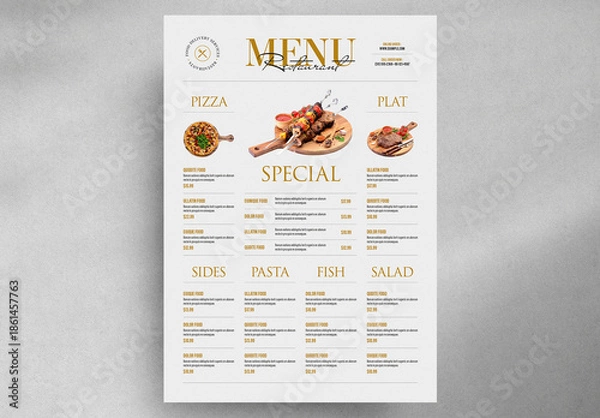Obraz Food Menu Layout