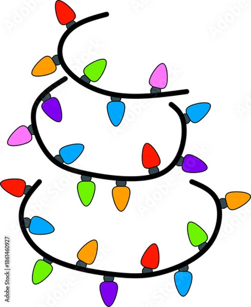 Fototapeta Decorative Festive String Light Illustration