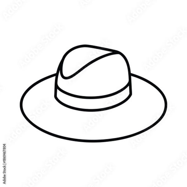 Fototapeta elegant hat line art
