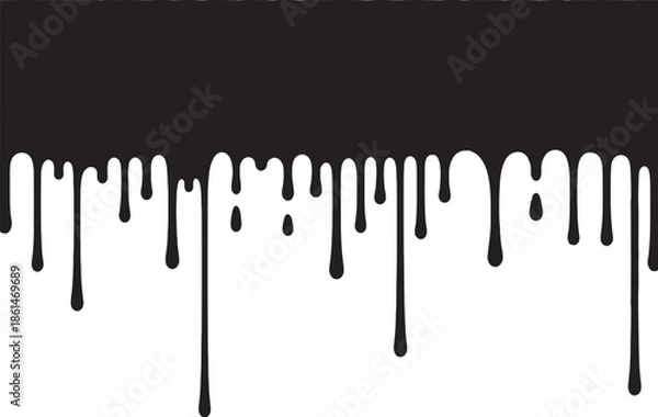 Obraz Black Dripping Paint Border. Vector