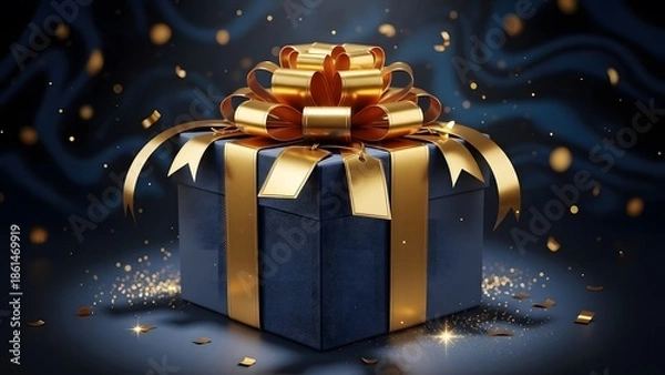 Fototapeta Blue gift box 