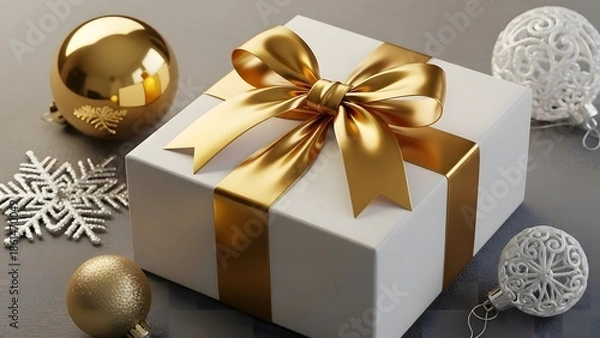 Fototapeta White gift box 