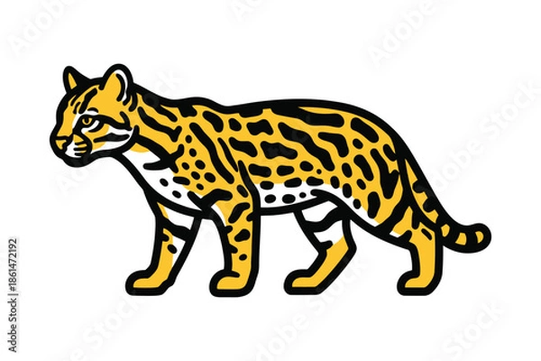Obraz African serval mascot vector illustration
