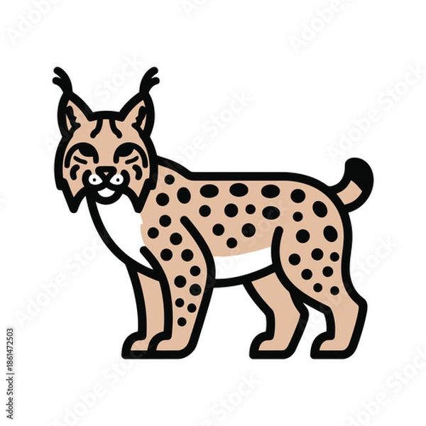 Obraz Lynx or wild cat vector illustration