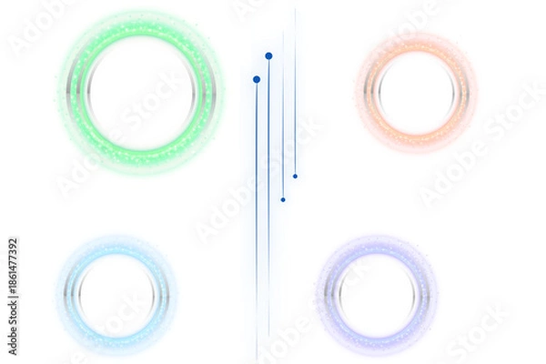 Obraz Abstract Neon Circle Tech Elements