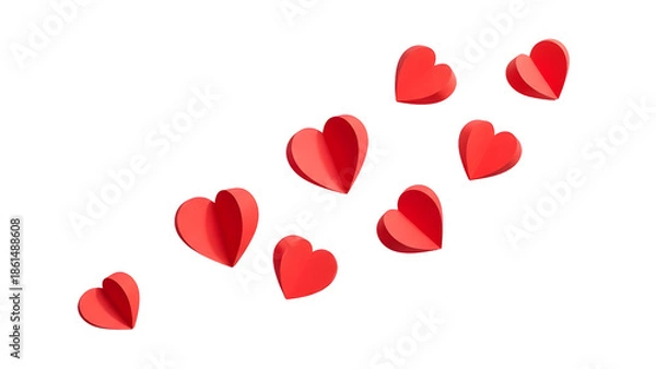 Obraz Floating hearts in sequence