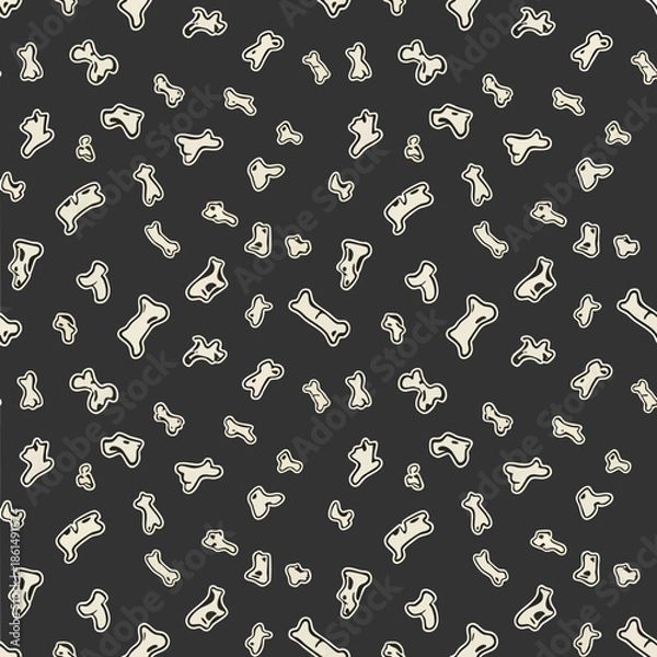 Fototapeta Scattered White Dog Bones Pattern Design.