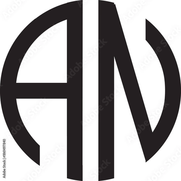 Fototapeta AN Circle logo design.eps