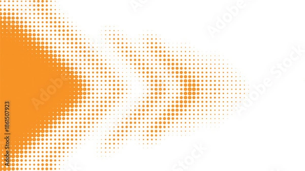 Obraz Dynamic orange halftone dot pattern fading into white background for modern design Vector