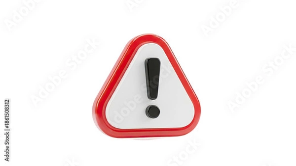 Obraz 3D Exclamation Mark Warning Sign